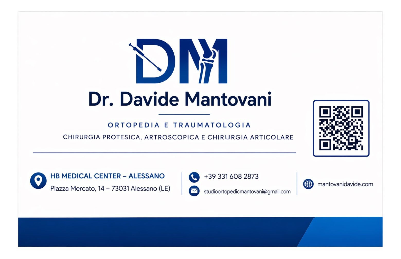Biglietto da visita Dr. Davide Mantovani - Fronte